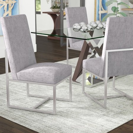 Manhattan Comfort Element Velvet Dining Chair in Grey DC030-GY